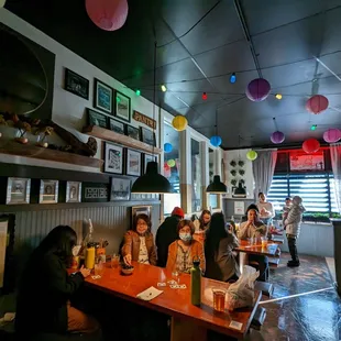 people eating at a restaurant