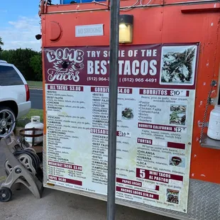 a taco truck parked in a parking lot