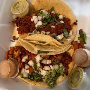 Chorizo Taco and Al Pastor Taco both delicious.