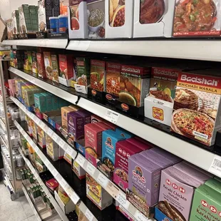 the shelves of a grocery store