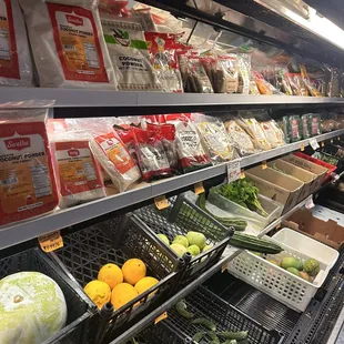 a display of vegetables in a grocery store