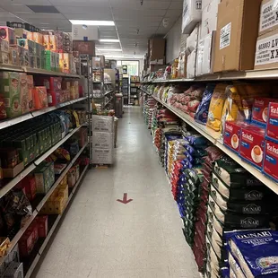 the aisles of a grocery store