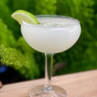 a margarita in a coupe glass