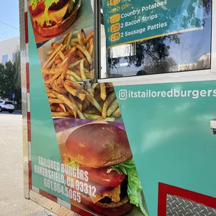  food truck with a menu on the side