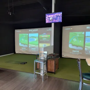 Two golf practice spaces.