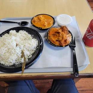 Lunch special with butter chicken.