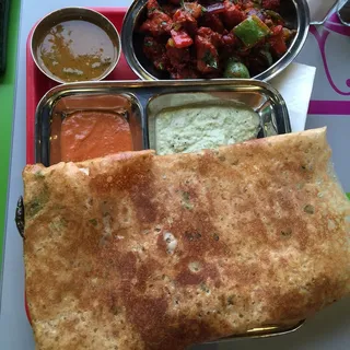Onion Rava Masala Dosa