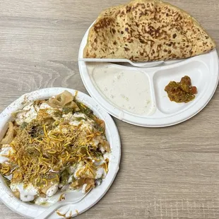 Dahi Papdi Chaat and Paneer Onion Paratha
