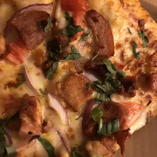 19. Butter Chicken Pizza (overcooked chicken)