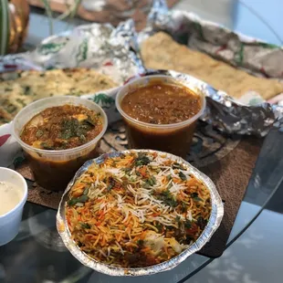 Vegetable Biryani, Chole Masala, Paneer Karahi