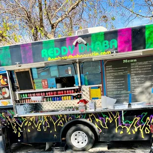 a food truck parked in a parking lot