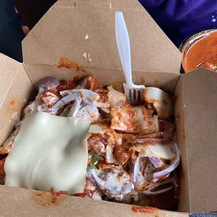 Loaded butter chicken fries:)