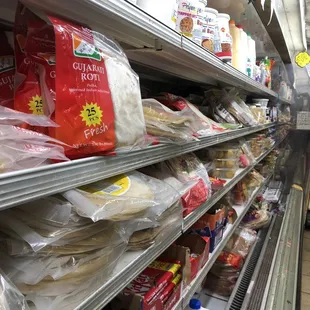 shelves full of food items