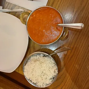 Buttered chicken with rice