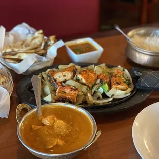 49. Chicken Tikka Masala &amp; 94. Chicken Tikka with 130. Garlic Naan &amp; 127. Naan