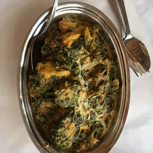 Chicken saag (think it's called something diff on the menu)