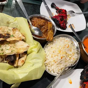 a variety of indian food