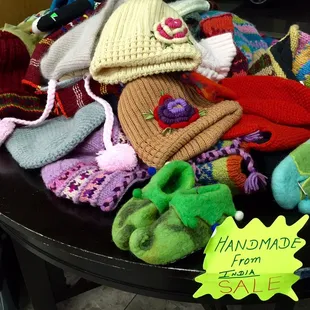 a pile of handmade items