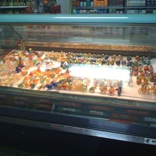 Glass pipes for sale in the gelato case. Which pipe is pistachio?