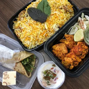 a variety of food items