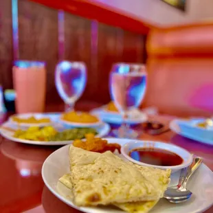 a plate of food on a table