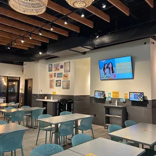 the dining area of the restaurant