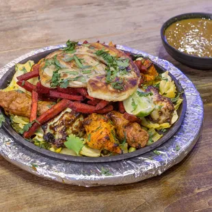 a plate of food on a table