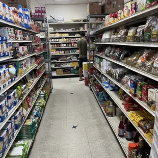  the aisle of a grocery store