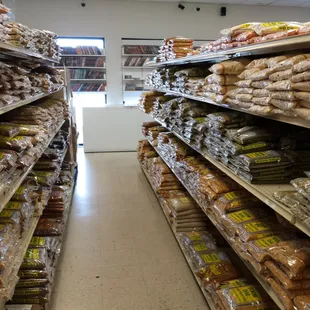 Aisles of pulses and rice