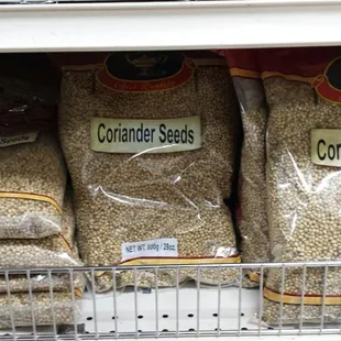 Bulk spices in bags small to large.