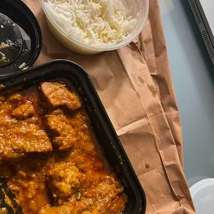Spicy Lamb and rice