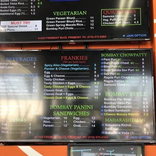 Posted menu