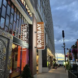 The entrance to Bombay Street Food. I have a taste for Tandoori Wings.