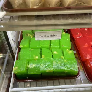 I want to try this green Bombay Halwa. Instead, she gave me the red one.