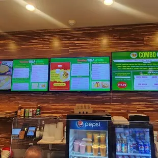 menus on the wall