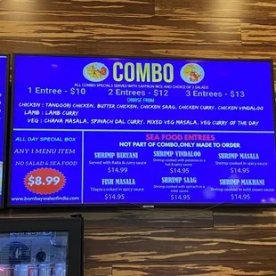 menu and prices