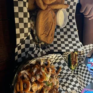 Bombdiggity Bacon Bomb Burger  Buffalo Fries &amp; Jalapeno Poppers