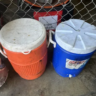 They brought this ice chest, I don't know what they had in there but they look disgusting