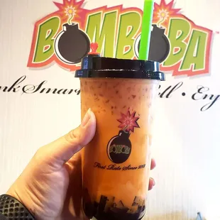 Thai tea with coffee  jelly!!!