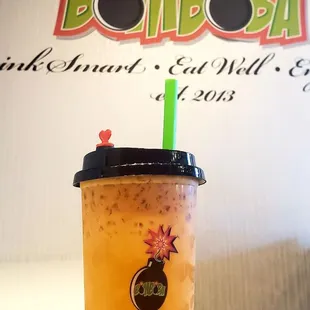 a cup of bubble tea