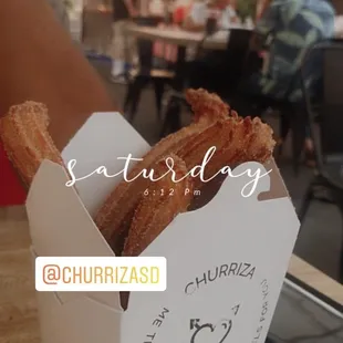 Hot fresh churros. Just like you get when crossing the border.