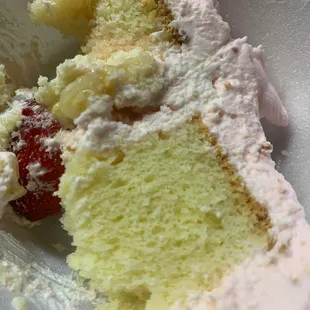 a half eaten piece of cake