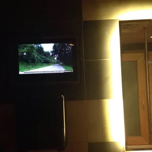 Small tv's in the restrooms