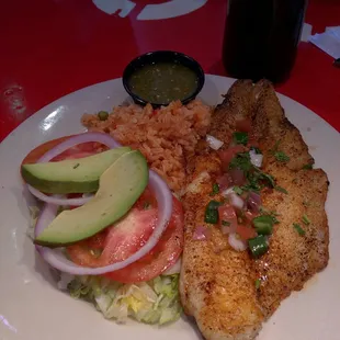 Fish plate lunch special, very tasty and not overgrilled like might be expected for a $5 meal.