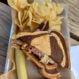 Rueben was amazing. Had an Oktoberfest to wash it down.