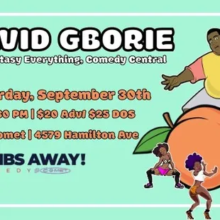 9/30 David Gborie (AFE, Comedy Central) | Bombs Away! Comedy @ The Comet