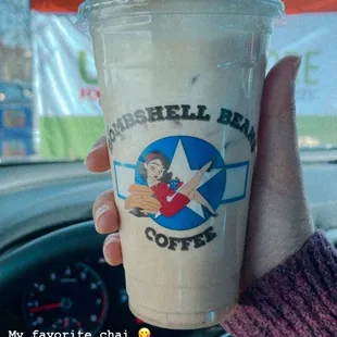 Ice vanilla chai with vanilla cold foam