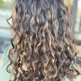Balayage and Deva cut