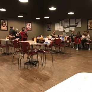 Dining area, each table has lots of space.