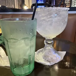 Mayday Margarita failed to launch!!! A quarter of the glass of water was how much could fit into our Margarita glass with the ice...